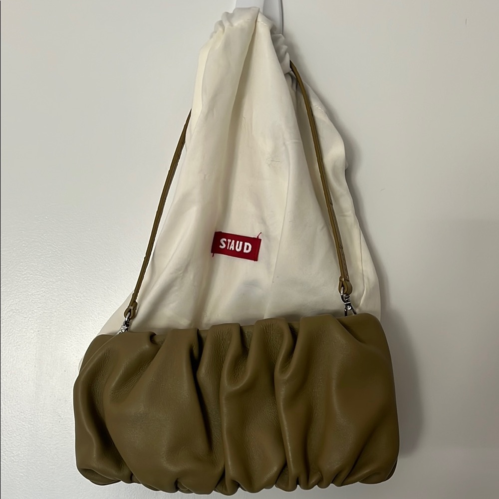 STAUD Green Mini Bag with Ruched Design - Picture 2 of 6